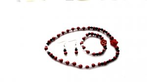 Schmuckset,aus,Holzperlen,