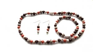 Schmuckset,aus,Holzperlen